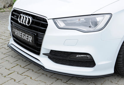 Audi A3 (8V) Rieger Spoilerschwert für orig. S-Line Frontschürze gekantete Version, für orig. Frontschürze, ABS, schwarz glänzend, für Fzg. mit S-Line Exterieur, 
inkl. Montagezubehör, ABE
