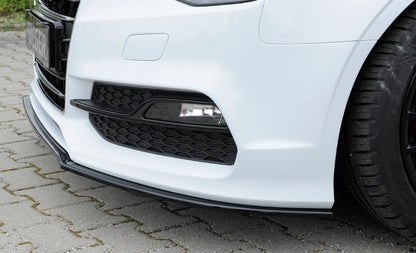 Audi A3 (8V) Rieger Spoilerschwert für orig. S-Line Frontschürze gekantete Version, für orig. Frontschürze, ABS, schwarz glänzend, für Fzg. mit S-Line Exterieur, 
inkl. Montagezubehör, ABE