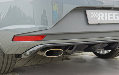 Seat Leon Cupra (5F) Rieger Heckeinsatz  für orig. Endrohr li. u. re., ABS, schwarz glänzend, 
inkl. Montagezubehör, Gutachten