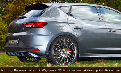 Seat Leon Cupra (5F) Rieger Heckeinsatz  für orig. Endrohr li. u. re., ABS, schwarz glänzend, 
inkl. Montagezubehör, Gutachten