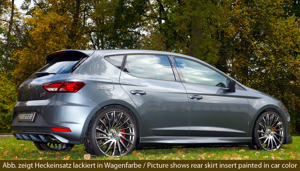 Seat Leon Cupra (5F) Rieger Heckeinsatz  für orig. Endrohr li. u. re., ABS, schwarz glänzend, 
inkl. Montagezubehör, Gutachten