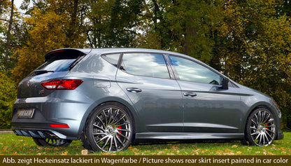 Seat Leon Cupra (5F) Rieger Heckeinsatz  für orig. Endrohr li. u. re., ABS, schwarz glänzend, 
inkl. Montagezubehör, Gutachten