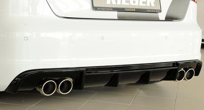 Audi A3 (8V) Rieger Heckeinsatz  für Doppelendrohr li. u. re., (4x90mm ø), ABS, schwarz glänzend, für Fzg. mit S-Line Exterieur, 
inkl. Montagezubehör, Gutachten