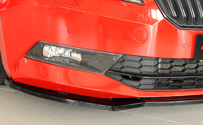 Skoda Superb III (3T/3V) Rieger Spoilerschwert für orig. Frontschürze für orig. Frontschürze, ABS, schwarz glänzend, 
inkl. Montagezubehör, ABE