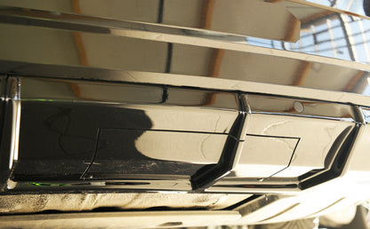 Skoda Superb III (3T/3V) Rieger Heckeinsatz ohne Aussparung für Endrohrblenden ABS, schwarz glänzend, für Fzg. mit Anhängekupplung, Einparkhilfe (PDC), 
inkl. Montagezubehör, Gutachten