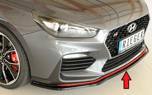 Hyundai i30 N  (PDE) Rieger Spoilerschwert für orig. N-Frontschürze für orig. Frontschürze, ABS, schwarz glänzend, 
inkl. Montagezubehör, ABE