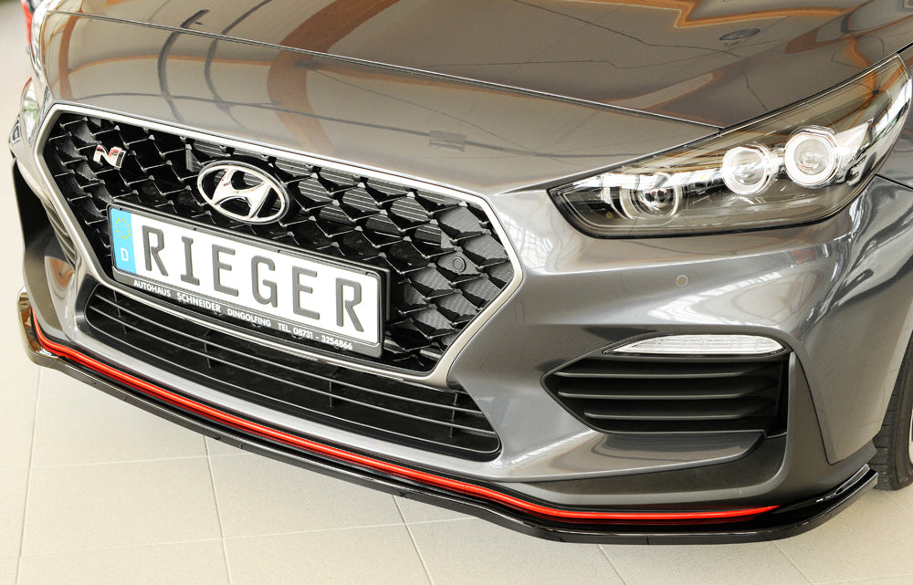 Hyundai i30 N  (PDE) Rieger Spoilerschwert für orig. N-Frontschürze für orig. Frontschürze, ABS, schwarz glänzend, 
inkl. Montagezubehör, ABE