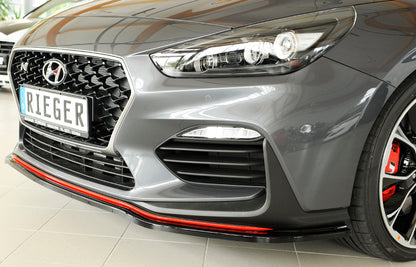 Hyundai i30 N  (PDE) Rieger Spoilerschwert für orig. N-Frontschürze für orig. Frontschürze, ABS, schwarz glänzend, 
inkl. Montagezubehör, ABE
