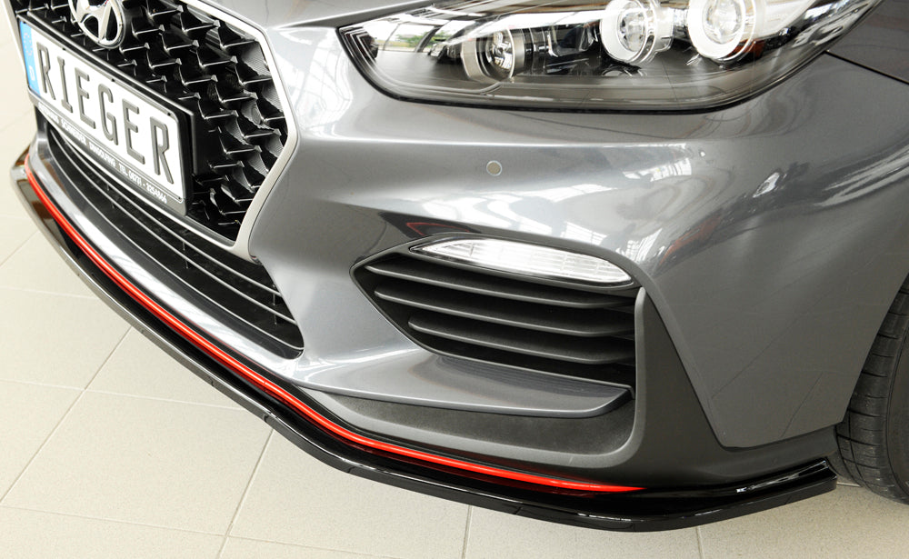 Hyundai i30 N  (PDE) Rieger Spoilerschwert für orig. N-Frontschürze für orig. Frontschürze, ABS, schwarz glänzend, 
inkl. Montagezubehör, ABE