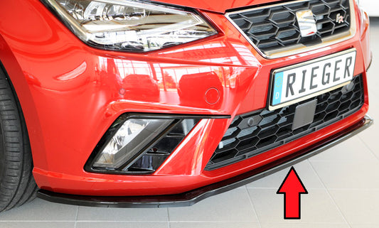Seat Ibiza (KJ) Rieger Spoilerschwert für orig. Frontschürze für orig. Frontschürze, ABS, schwarz glänzend, 
inkl. Montagezubehör, ABE