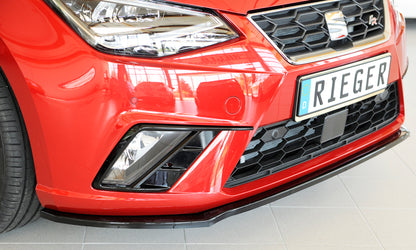 Seat Ibiza (KJ) Rieger Spoilerschwert für orig. Frontschürze für orig. Frontschürze, ABS, schwarz glänzend, 
inkl. Montagezubehör, ABE