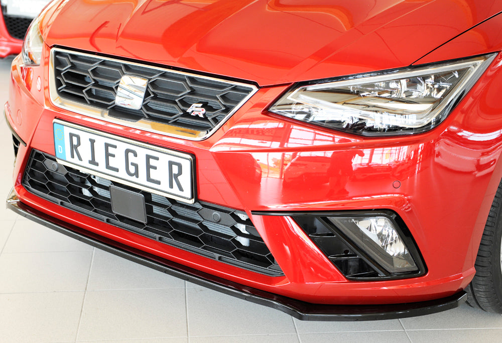 Seat Ibiza (KJ) Rieger Spoilerschwert für orig. Frontschürze für orig. Frontschürze, ABS, schwarz glänzend, 
inkl. Montagezubehör, ABE