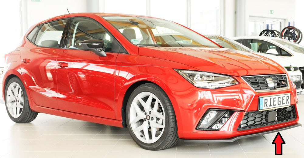 Seat Ibiza (KJ) Rieger Spoilerschwert für orig. Frontschürze für orig. Frontschürze, ABS, schwarz glänzend, 
inkl. Montagezubehör, ABE