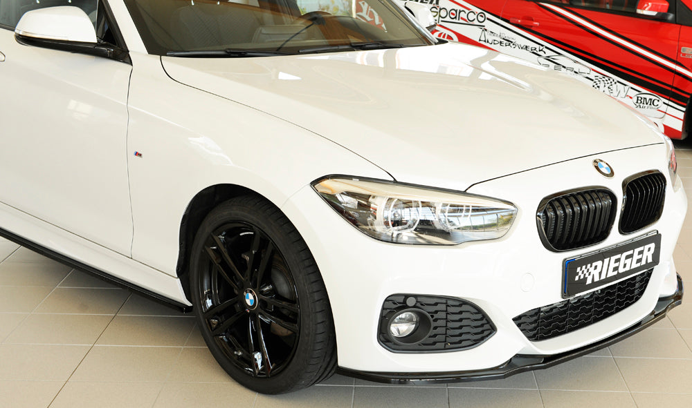 BMW 1er F20  (1K4) Rieger Spoilerschwert für orig. M-Paket-Frontschürze für orig. Frontschürze, ABS, schwarz glänzend, für Fzg. mit M-Technik, 
inkl. Montagezubehör, ABE