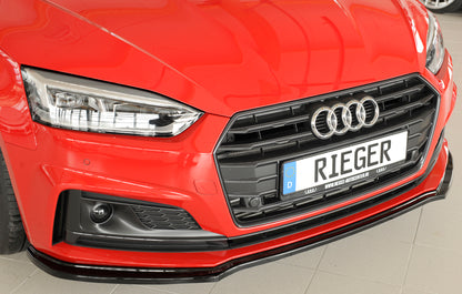 Audi A5 (B9/F5) Rieger Spoilerschwert für orig. S-Line Frontschürze für orig. Frontschürze, ABS, schwarz glänzend, für Fzg. mit S-Line Exterieur, 
inkl. Montagezubehör, ABE