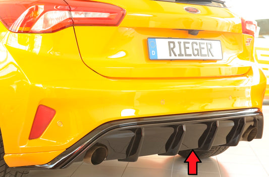 Ford Focus 4 ST (DEH) Rieger Heckeinsatz  für orig. Endrohr li. u. re., (83mm ø), ABS, schwarz glänzend, für Fzg. mit ST-Line, 
inkl. Montagezubehör, Gutachten