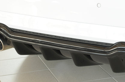 Audi A3 (8V) Rieger Heckeinsatz  für Doppelendrohr li. u. re., (4x90mm ø), ABS, schwarz glänzend, für Fzg. mit S-Line Exterieur, 
inkl. Montagezubehör, Gutachten