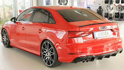 Audi A3 (8V) Rieger Heckeinsatz  für Doppelendrohr li., ABS, schwarz glänzend, für Fzg. mit S-Line Exterieur, 
inkl. Montagezubehör, Gutachten