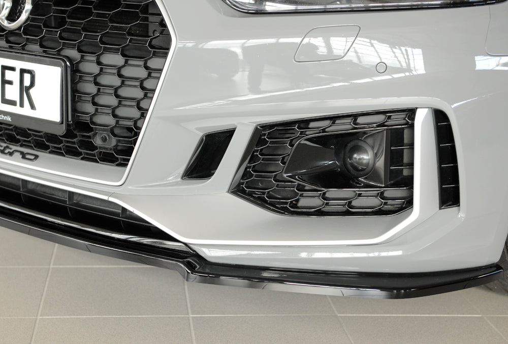 Audi RS5 (B9/F5) Rieger Spoilerschwert für orig. RS5-Frontschürze für orig. Frontschürze, ABS, schwarz glänzend, 
inkl. Montagezubehör, ABE