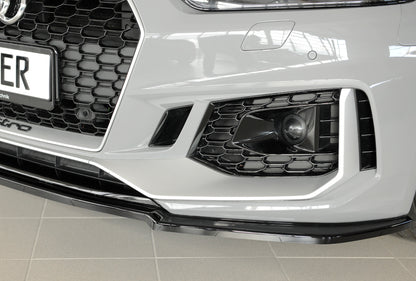 Audi RS5 (B9/F5) Rieger Spoilerschwert für orig. RS5-Frontschürze für orig. Frontschürze, ABS, schwarz glänzend, 
inkl. Montagezubehör, ABE