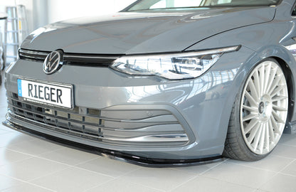 VW Golf 8 Rieger Spoilerschwert für orig. Frontschürze für orig. Frontschürze, ABS, schwarz glänzend, 
inkl. Montagezubehör, ABE