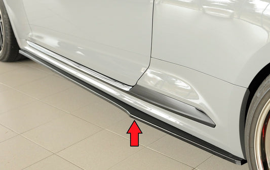 Audi RS5 (B9/F5) Rieger Seitenschwelleransatz nur für orig. RS5-Schweller links, für orig. Seitenschweller, ABS, schwarz glänzend, 
inkl. Montagezubehör, Gutachten