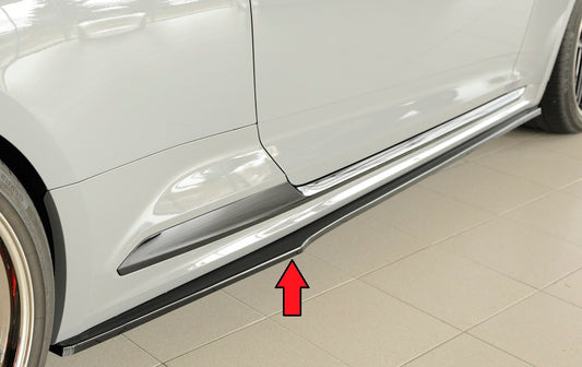 Audi RS5 (B9/F5) Rieger Seitenschwelleransatz nur für orig. RS5-Schweller rechts, für orig. Seitenschweller, ABS, schwarz glänzend, 
inkl. Montagezubehör, Gutachten