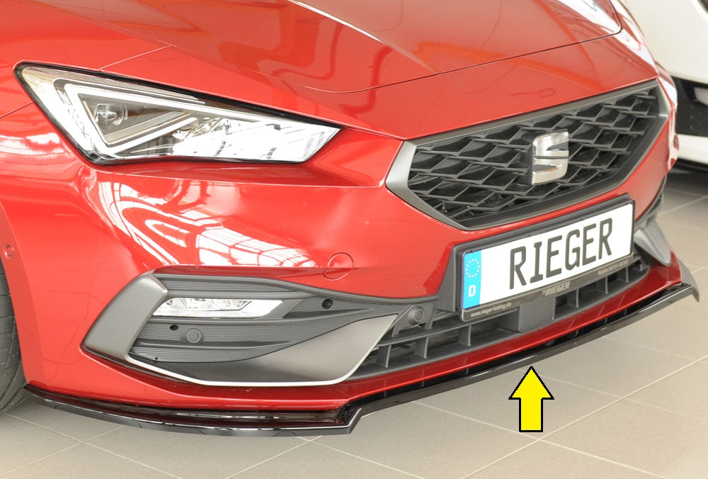 Seat Leon (KL) Rieger Spoilerschwert für orig. Frontschürze, ABS, schwarz glänzend, 
inkl. Montagezubehör, ABE
