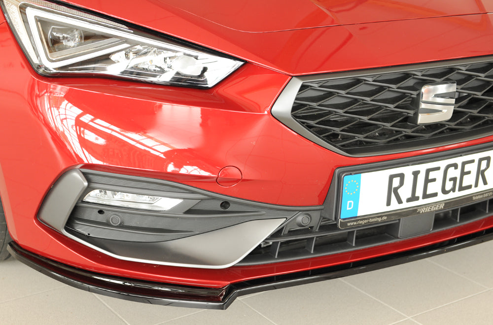 Seat Leon (KL) Rieger Spoilerschwert für orig. Frontschürze, ABS, schwarz glänzend, 
inkl. Montagezubehör, ABE