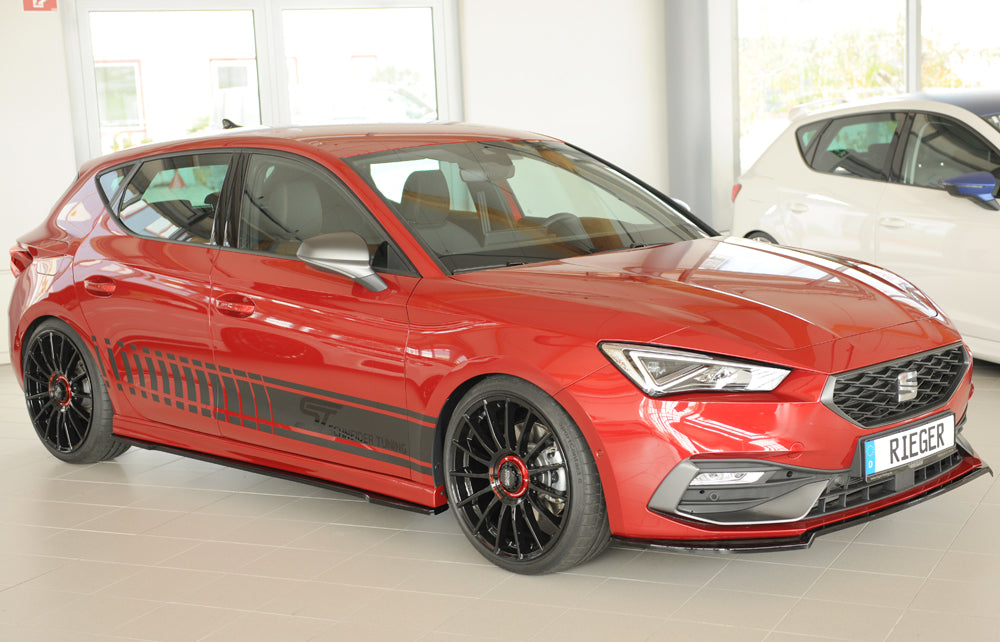 Seat Leon (KL) Rieger Spoilerschwert für orig. Frontschürze, ABS, schwarz glänzend, 
inkl. Montagezubehör, ABE