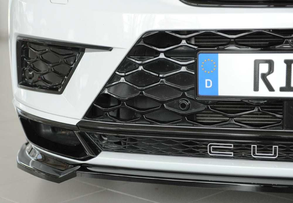 Seat Ateca Cupra (5FP) Rieger Spoilerschwert für orig. Frontschürze, ABS, schwarz glänzend, 
inkl. Montagezubehör, ABE