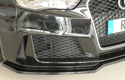 Audi RS3 (8V) Rieger Spoilerschwert für orig. Frontschürze, ABS, schwarz glänzend, 
inkl. Montagezubehör, ABE