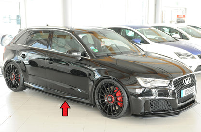 Audi RS3 (8V) Rieger Seitenschwelleransatz rechts, für orig. Seitenschweller, ABS, schwarz glänzend, 
inkl. Montagezubehör...