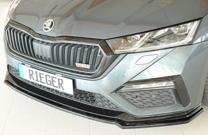 Skoda Octavia RS (NX) Rieger Spoilerschwert für orig. Frontschürze, ABS, schwarz glänzend, 
inkl. Montagezubehör, ABE