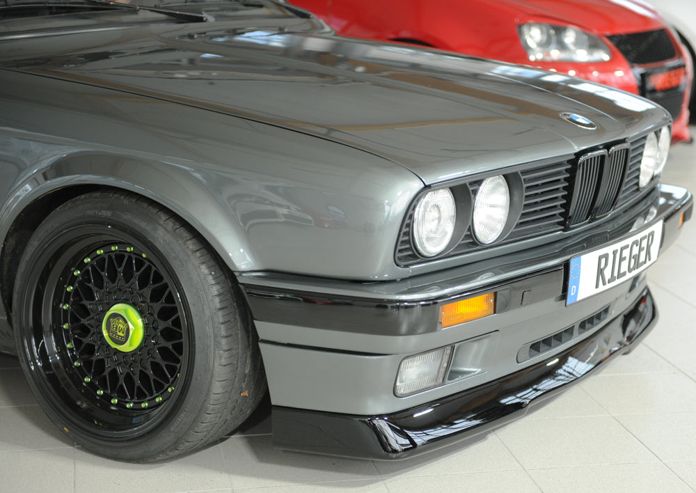 BMW 3er E30 Rieger Spoilerlippe (GBL-38011) ABS, schwarz glänzend, 
inkl. Gutachten, Montagezubehör