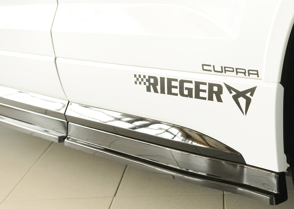 Seat Ateca Cupra (5FP) Rieger Seitenschwelleransatz (3-tlg.) links, 3-tlg., ABS, schwarz glänzend, 
inkl. Montagezubehör, ...