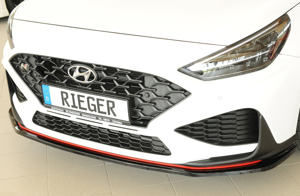 Hyundai i30 N  (PDE) Rieger Spoilerschwert für orig. Frontschürze, ABS, schwarz glänzend, 
inkl. Montagezubehör, ABE
