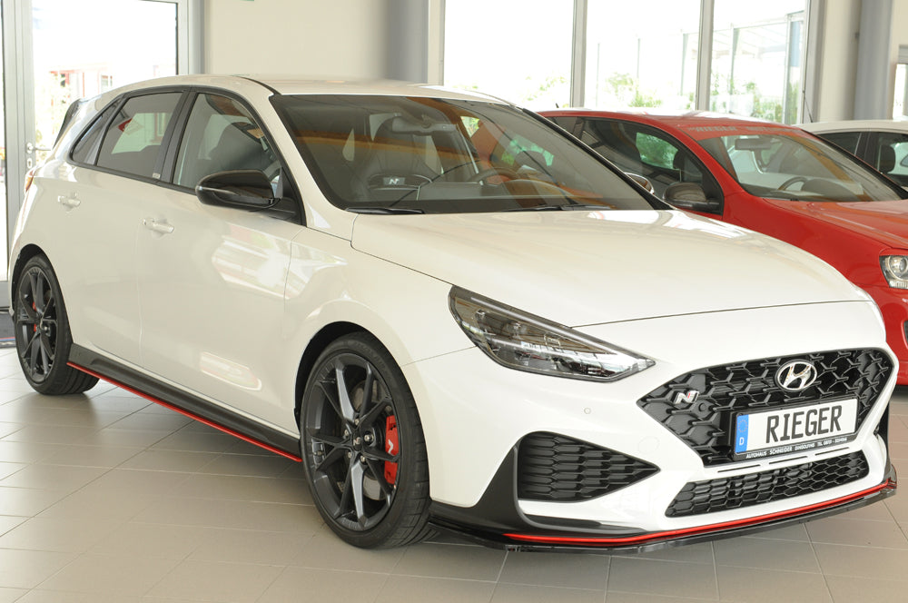 Hyundai i30 N  (PDE) Rieger Spoilerschwert für orig. Frontschürze, ABS, schwarz glänzend, 
inkl. Montagezubehör, ABE