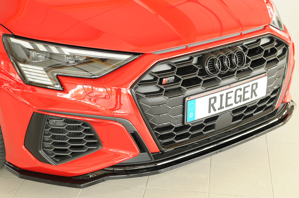 Audi A3 (GY) Rieger Spoilerschwert für orig. Frontschürze, ABS, schwarz glänzend, für Fzg. mit S-Line Exterieur, 
inkl. Mo...