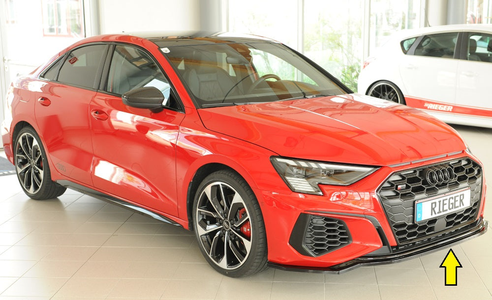 Audi A3 (GY) Rieger Spoilerschwert für orig. Frontschürze, ABS, schwarz glänzend, für Fzg. mit S-Line Exterieur, 
inkl. Mo...
