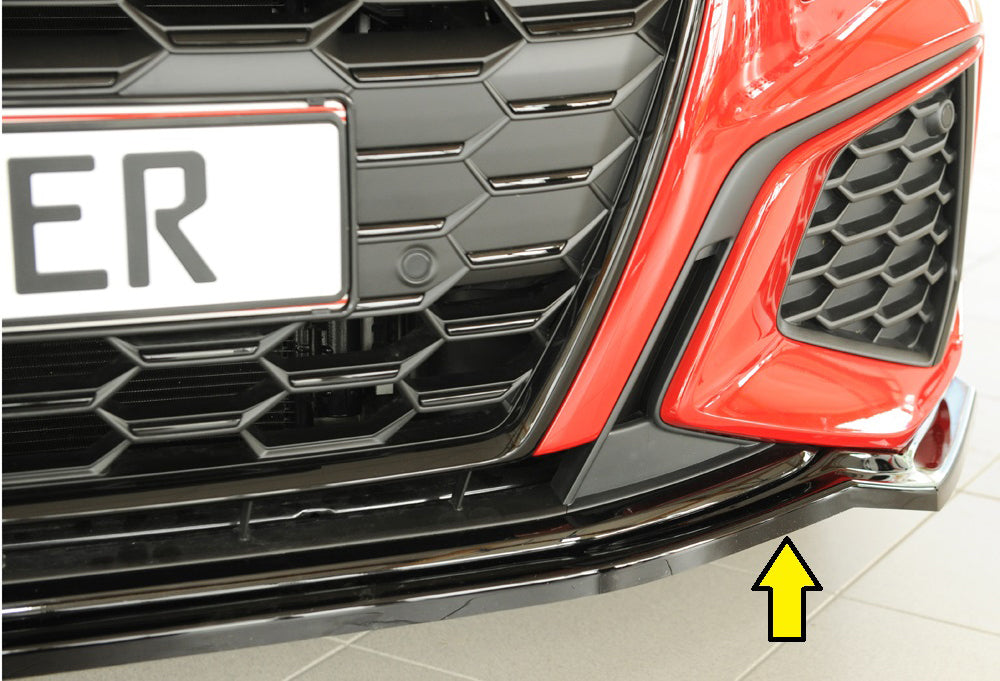 Audi A3 (GY) Rieger Spoilerschwert für orig. Frontschürze, ABS, schwarz glänzend, für Fzg. mit S-Line Exterieur, 
inkl. Mo...