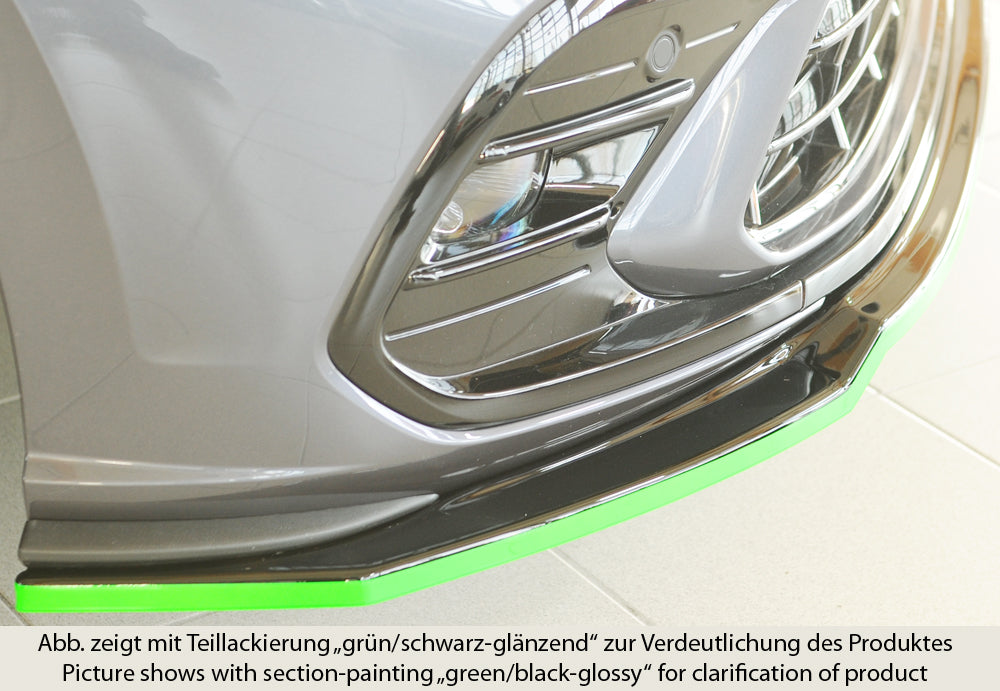 VW Polo (AW) GTI Rieger Spoilerschwert für orig. Frontschürze, ABS, schwarz glänzend, 
inkl. Montagezubehör, ABE