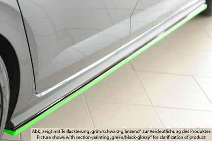 VW Polo (AW) GTI Rieger Seitenschwelleransatz rechts, für orig. Seitenschweller, ABS, schwarz glänzend, 
inkl. Montagezube...