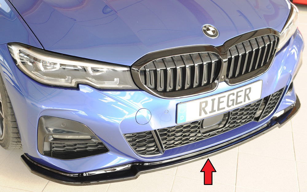 BMW 3er G20  (G3L) Rieger Spoilerschwert für orig. Frontschürze, ABS, schwarz glänzend, für Fzg. mit M-Sport-Paket, 
inkl....