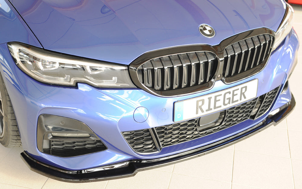 BMW 3er G20  (G3L) Rieger Spoilerschwert für orig. Frontschürze, ABS, schwarz glänzend, für Fzg. mit M-Sport-Paket, 
inkl....