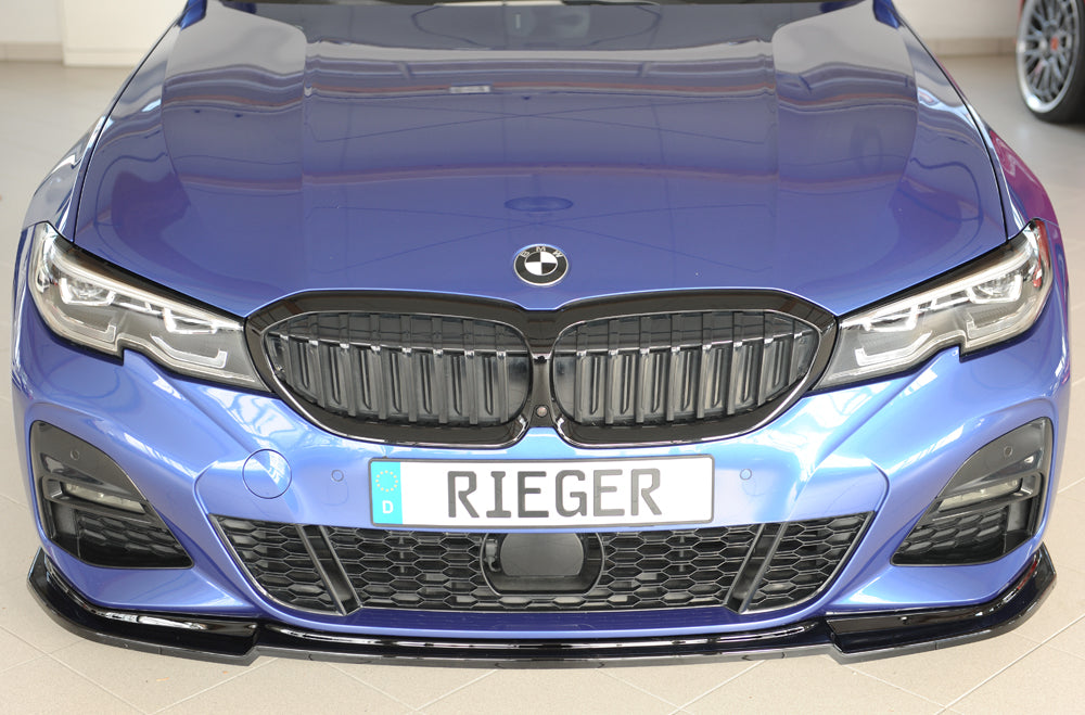 BMW 3er G20  (G3L) Rieger Spoilerschwert für orig. Frontschürze, ABS, schwarz glänzend, für Fzg. mit M-Sport-Paket, 
inkl....