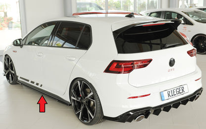 VW Golf 8 GTD Rieger Seitenschwelleransatz links, ABS, schwarz glänzend, 
inkl. Montagezubehör, Gutachten