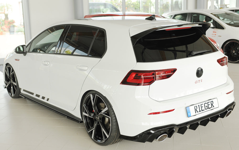 VW Golf 8 GTD Rieger Seitenschwelleransatz links, ABS, schwarz glänzend, 
inkl. Montagezubehör, Gutachten