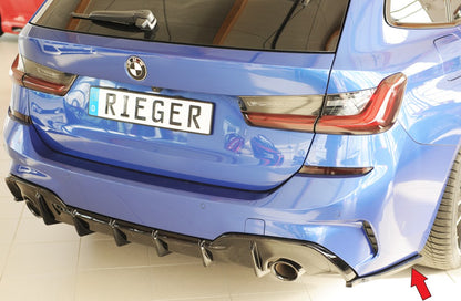 BMW 3er G20  (G3L) Rieger Heckschürzenansatz seitlich rechts rechts, für RIEGER Heckeinsatz, ABS, schwarz glänzend, für Fz...