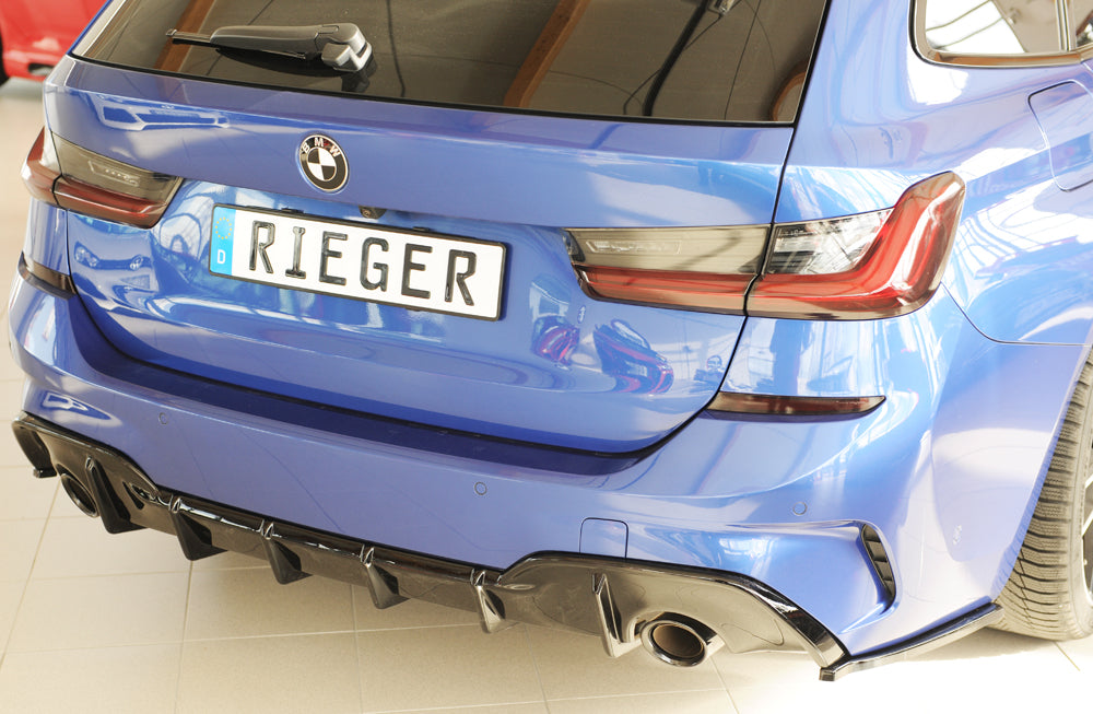 BMW 3er G20  (G3L) Rieger Heckschürzenansatz seitlich rechts rechts, für RIEGER Heckeinsatz, ABS, schwarz glänzend, für Fz...